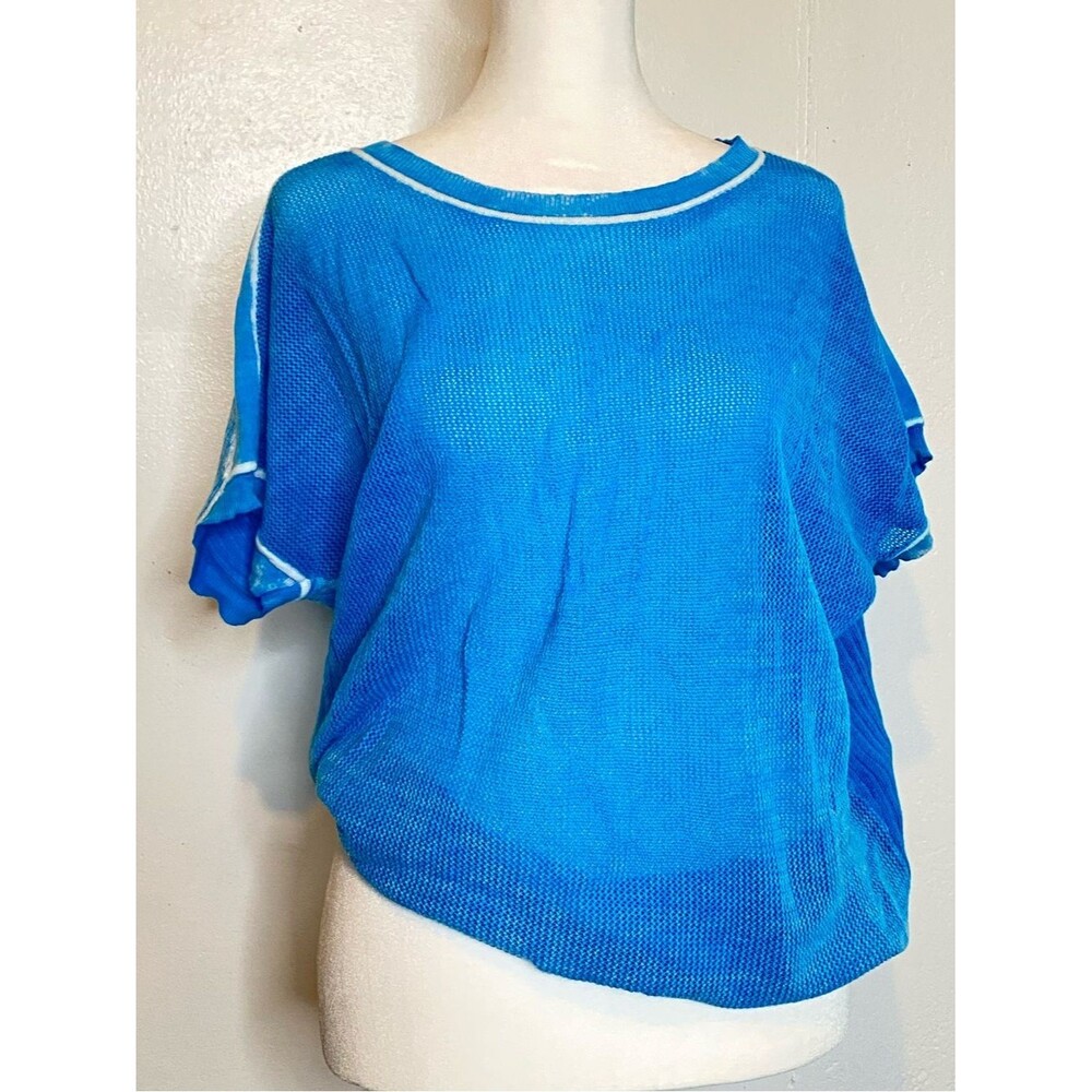 Raffi Open Knit Slouchy Tunic Top Sz S Relaxed Fit Hipster Y2K Cotton